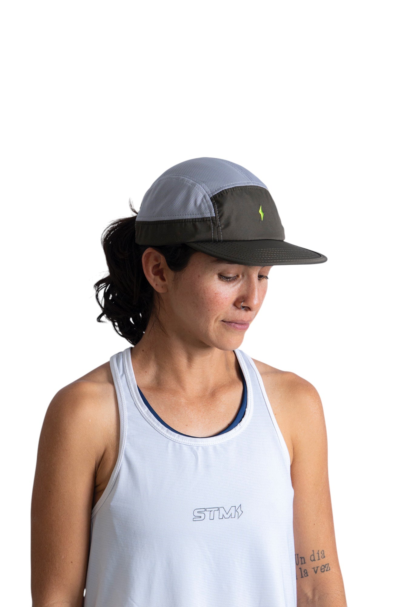 Gorra running Stamina Verde/Gris