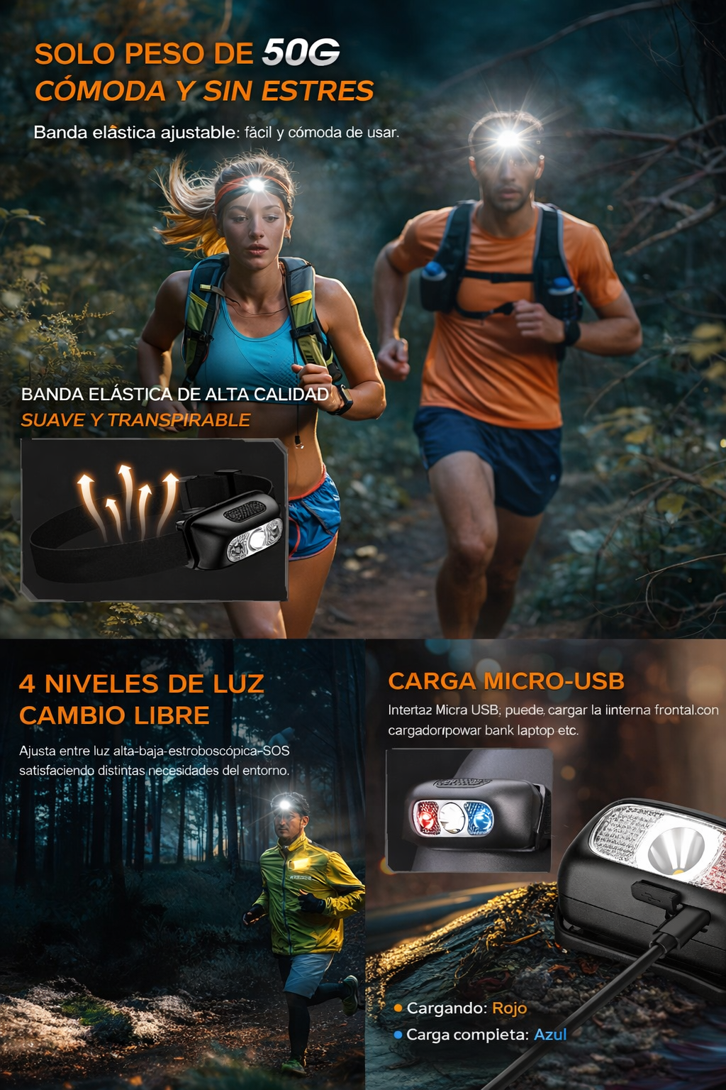 Linterna Frontal STM 130 Lúmenes